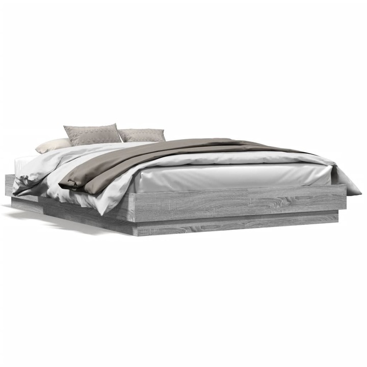 vidaXL sonoma tölgyszínű szerelt fa ágykeret 140 x 200 cm 17.1 kg 3209861