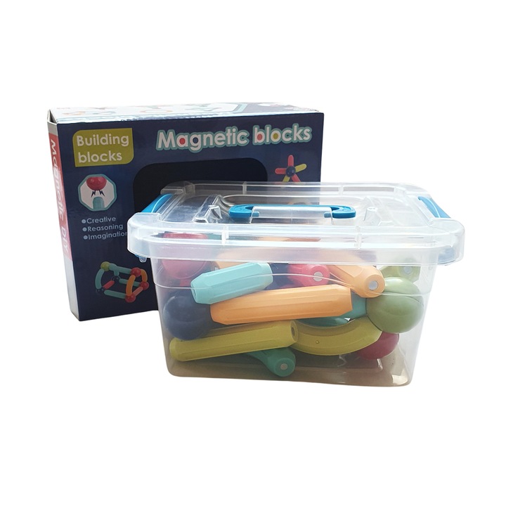 Конструктор, пръчки и магнитни топки, 29 части, + 3г