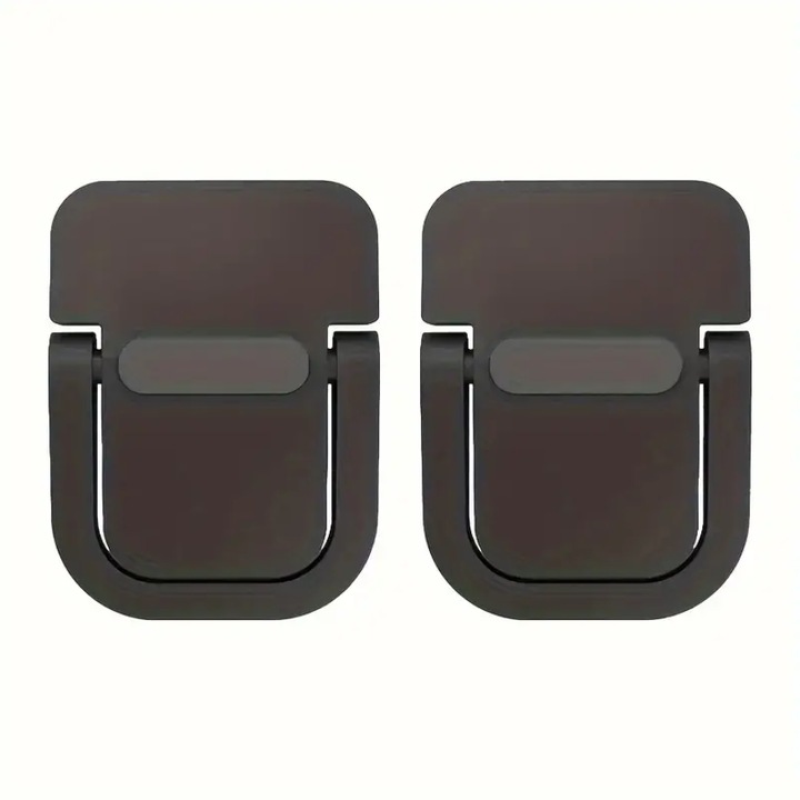 Set 2 suporturi pentru laptop, Zola, pentru o pozitie usor inclinata, anti-alunecare, din aluminiu si silicon, 29x39 mm, negru
