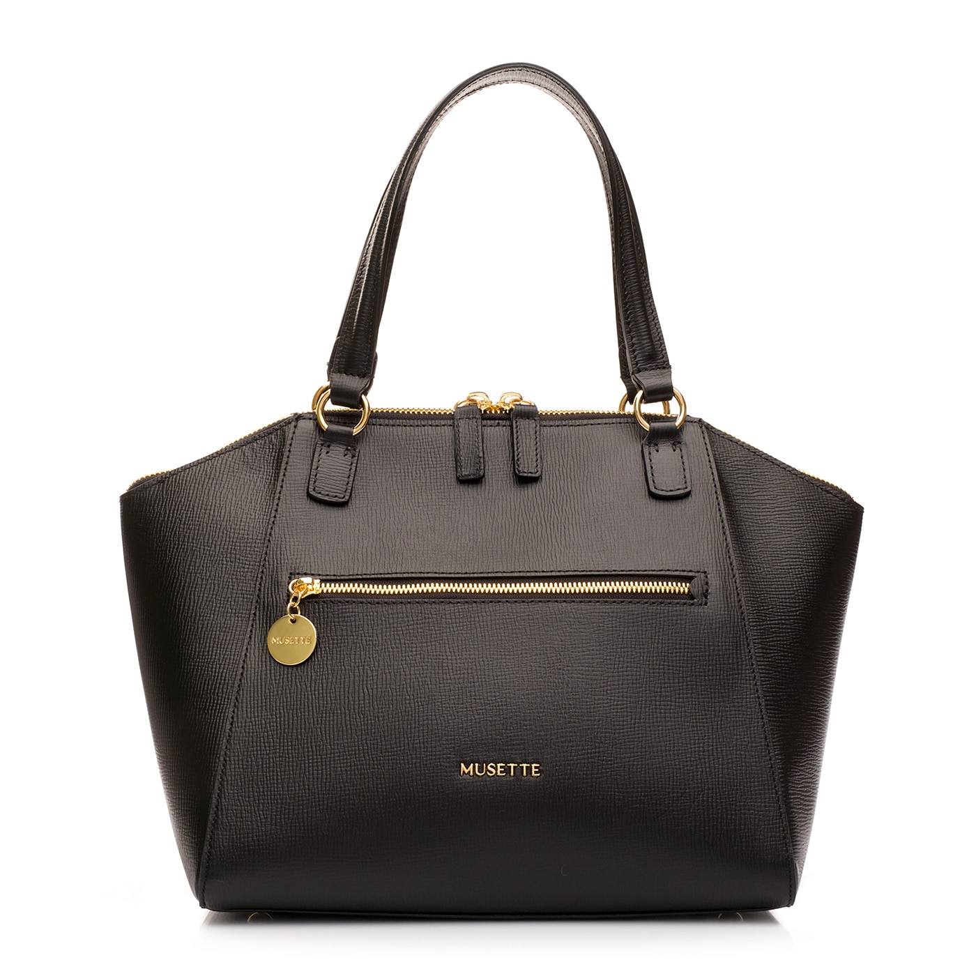 Geanta dama, Musette, Miruna, Piele naturala, negru, 35 x 17 x 26 cm ...
