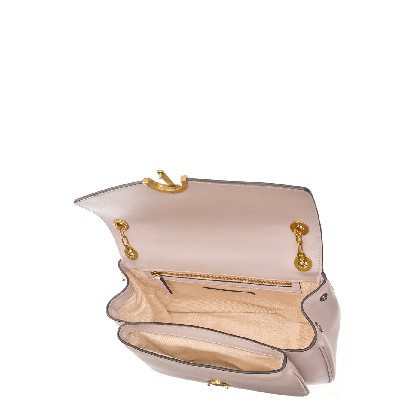 Geanta dama, Musette, Coco MM, Piele naturala, gri, 29.5 x 9 x 17 cm ...