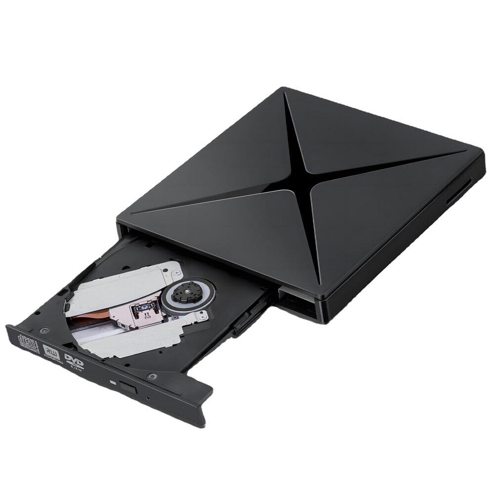 Преносимо външно DVD CD RW устройство NewEvo, USB C порт, USB 3.0 хъб ...