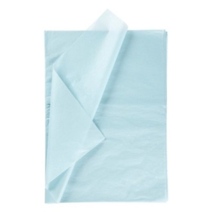 Опаковка от 480 части, копринена хартия, светло синьо, 50 × 75 см