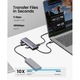 Адаптер USB-C 10 в 1, URWANDER®, докинг станция с HDMI 4K, VGA, 3 USB порта, PD 100W, SD&TF, 3,5 mm аудио, Gigabit Ethernet Type C Multiport Adapter за Windows Mac