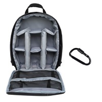 Rucsac camera Foto, SINBINTA, Carabinie cu inel D, Reglabil compartimentat, Impermeabila, Respirabil, Rezistent la uzura, Inchidere cu fermoar, Pentru camere profesionale, Drona, Suport trepied, Nylon/ Poliester, 20l, 35*20*10cm, Negru/Gri