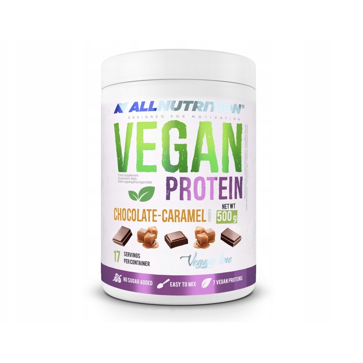 ALLNUTRITION Vegán fehérjepor 500g Csokoládé-Karamell