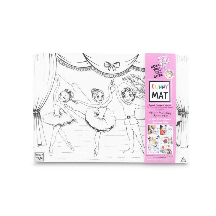 Plansa de colorat, Funny Mat - printul, printesa si dansatori