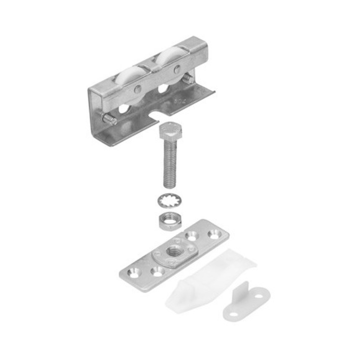 Set Roti & Accesorii Pentru 1 Usa Glisanta Hettich Topline 3plus, Sarcina Max. 40kg, Inaltime Reglabila, 8 Piese