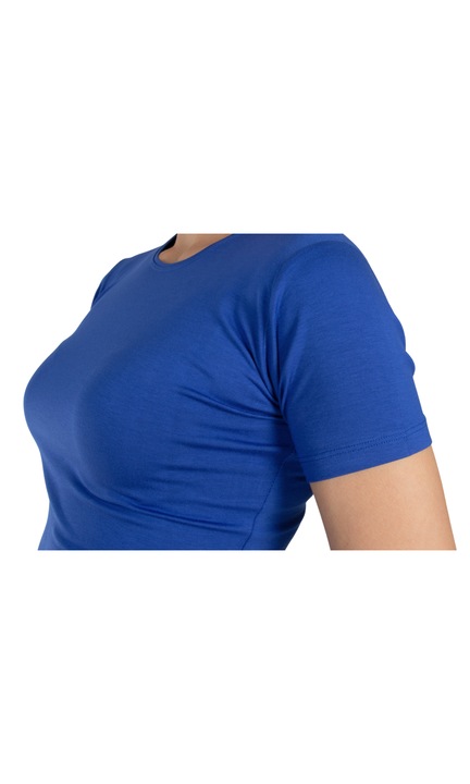 Тениска с обло деколте, аранция, вискоза, Кралско Синьо