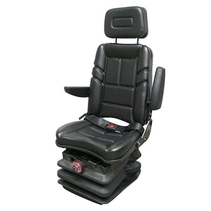 Scaun universal cu centura de siguranta, tetiera si cotiere pentru utilaje agricole sau industriale