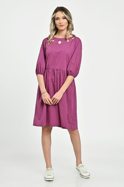 Rochie Medie Dama V265, Fucsia pictata, XL