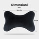 Perna pentru tetiera auto, spuma cu memorie, material pufos, prindere cu banda elastica, 30.5 x 19 cm, Negru