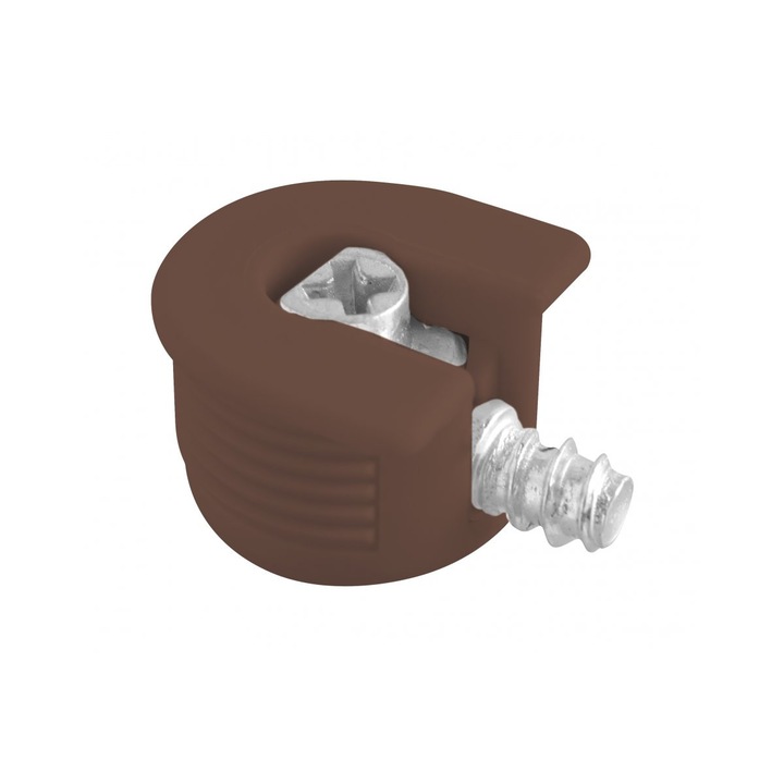 Conector excentric 20mm + bolt 6x11mm maro