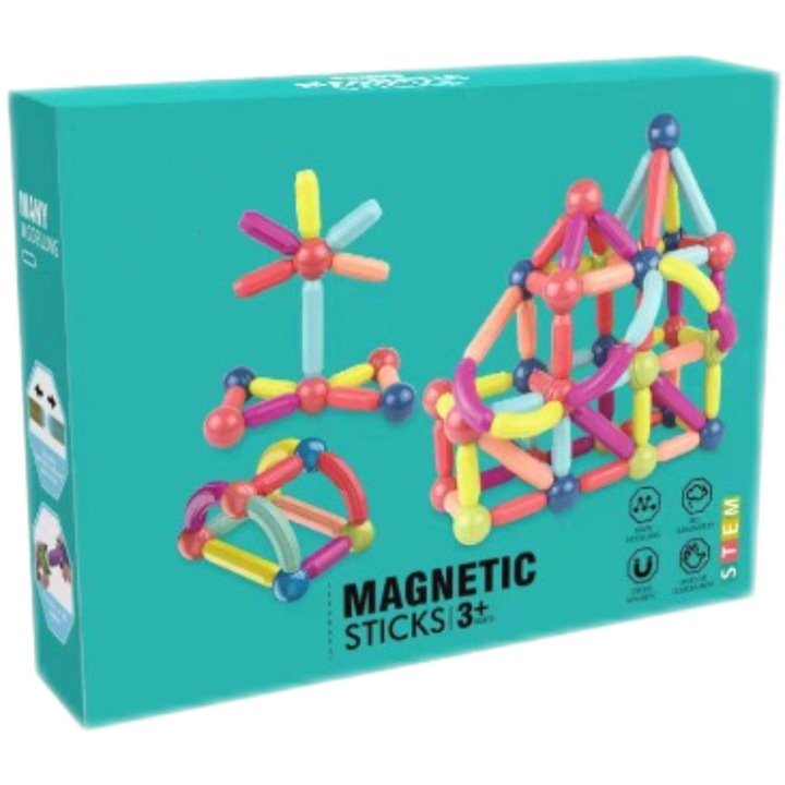 Set constructie copii, STEM, 3ani+, 25 Piese, Multicolor
