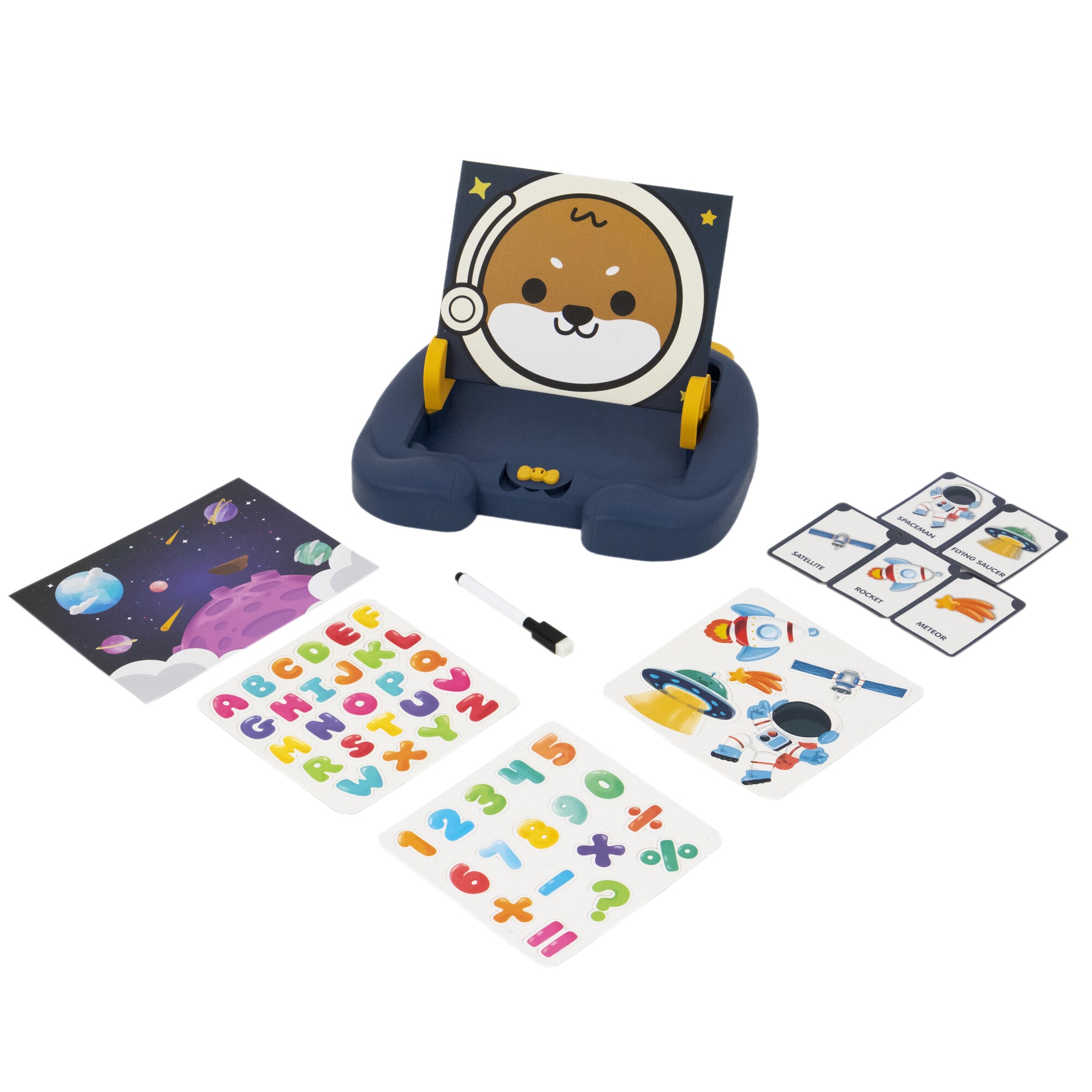 Set tabla Mappy 3in1, include litere si cifre magnetice, albastru