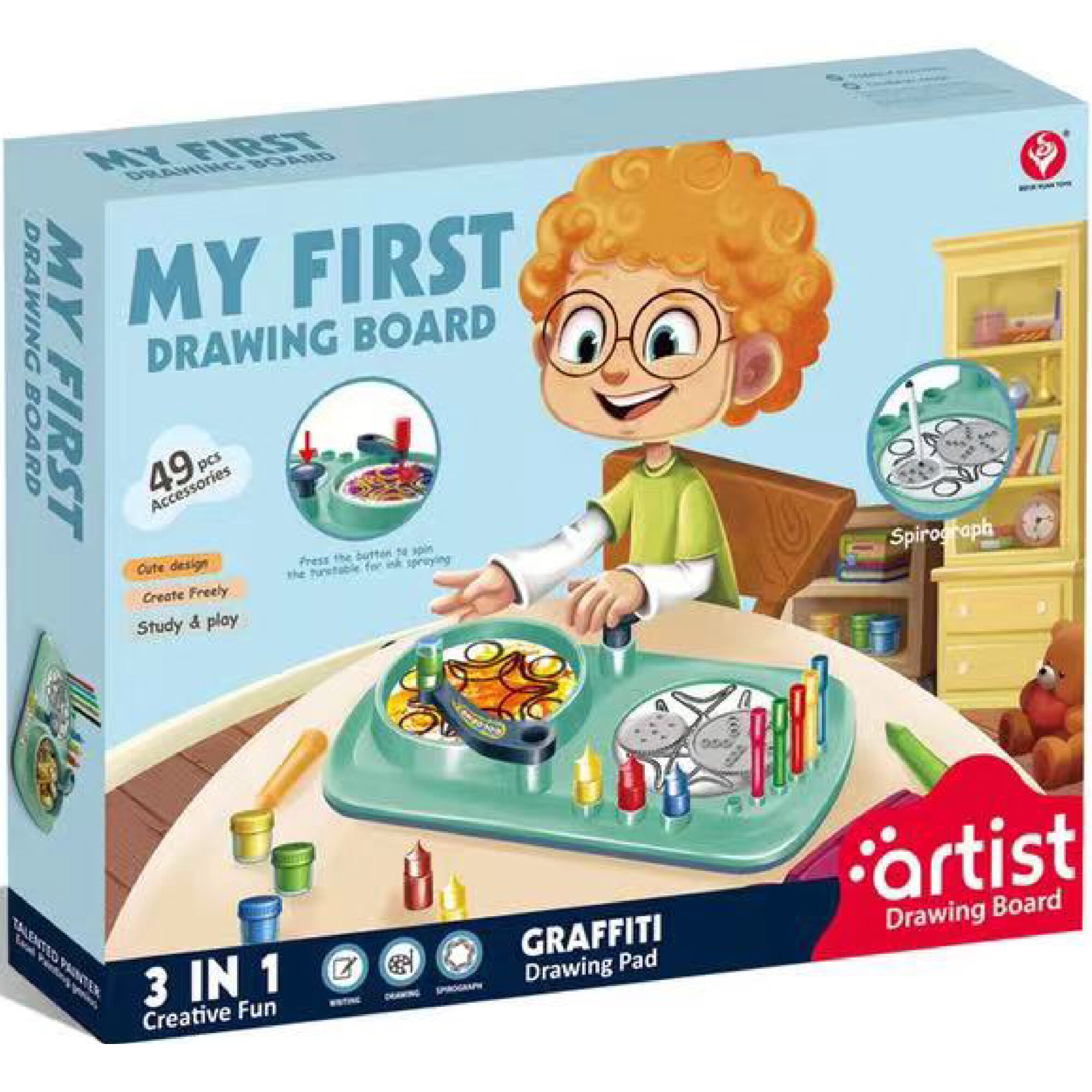 Set creativ cu placuta pentru desen, Mappy Art Station, verde