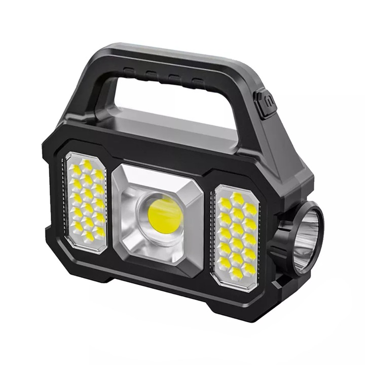 Мултифункционален фенер D855, странична светлина COB, USB