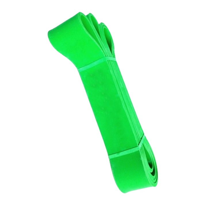 Banda elastica lunga pentru fitness, Rezistenta 25-60 kg, Verde