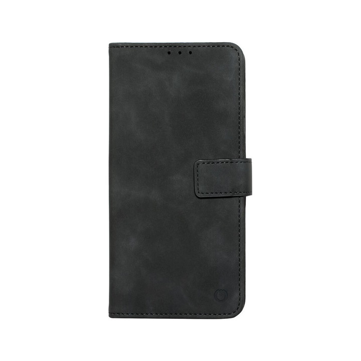 Защитно покритие тип книга Cento Lima, съвместимо с Samsung Galaxy A15 4G/A15 5G Black Premium, Екологична кожа, Магнитно закопчаване, Повишена защита, Противоударно, Противодраскващо, Стойка функция
