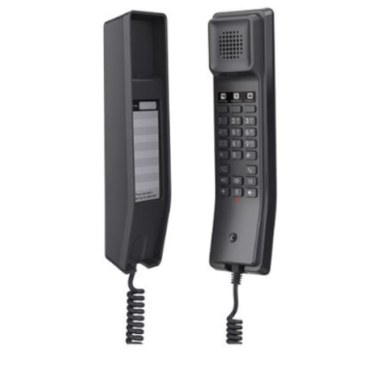 Telefon IP pentru hotel Grandstream GHP611W, 2 conturi SIP, conferinta audio 3 cai, WiFi dual-band, negru