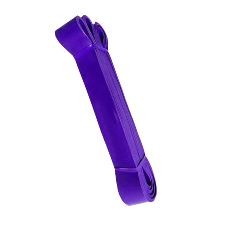 Banda elastica lunga pentru fitness, Rezistenta 25-60 kg, mov