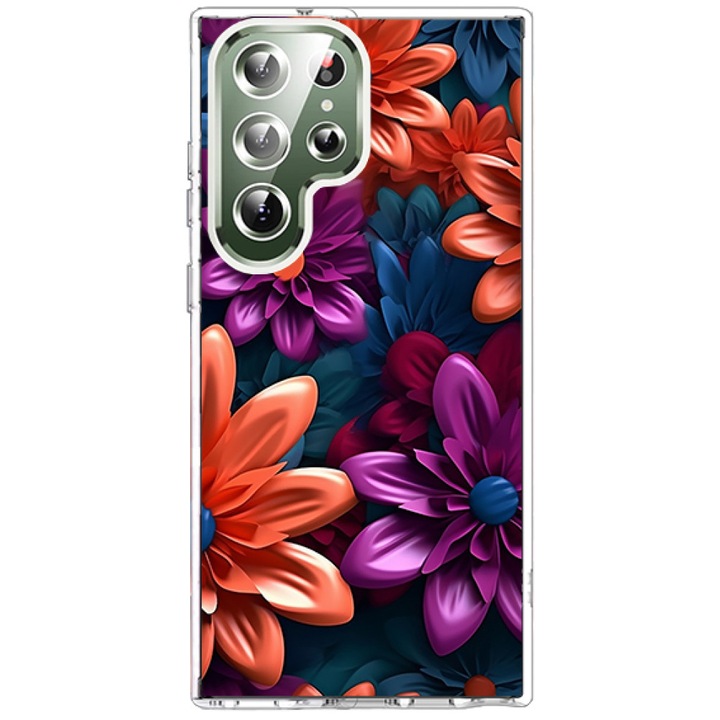 Персонализиран калъф за samsung galaxy s24 ultra, магнитна приставка magsafe, 3d flower mix 14