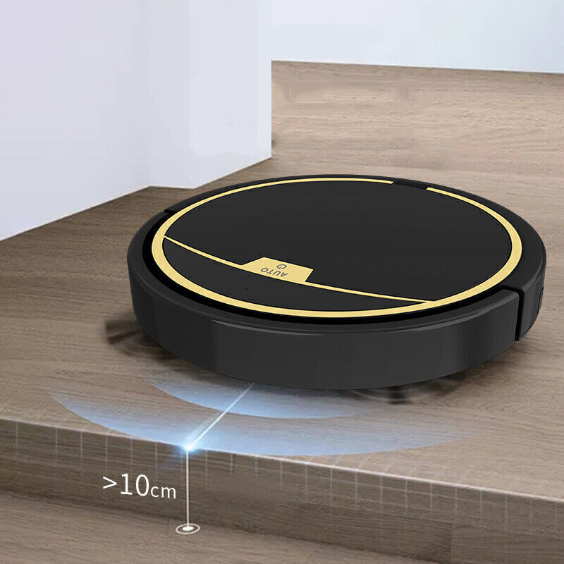 Robot de maturat cu rezervor de apa, 2 perii, 1 mop, matura, aspira si matura intr-unul singur, incarcare USB, functionare silentioasa, negru