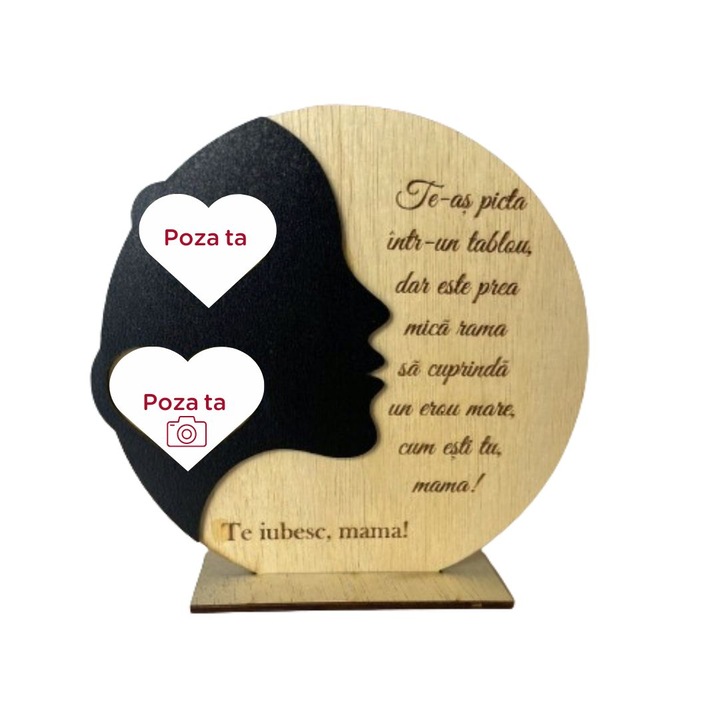 Rama mama, cadou aniversar, lemn, 20 cm, ArtemisGift