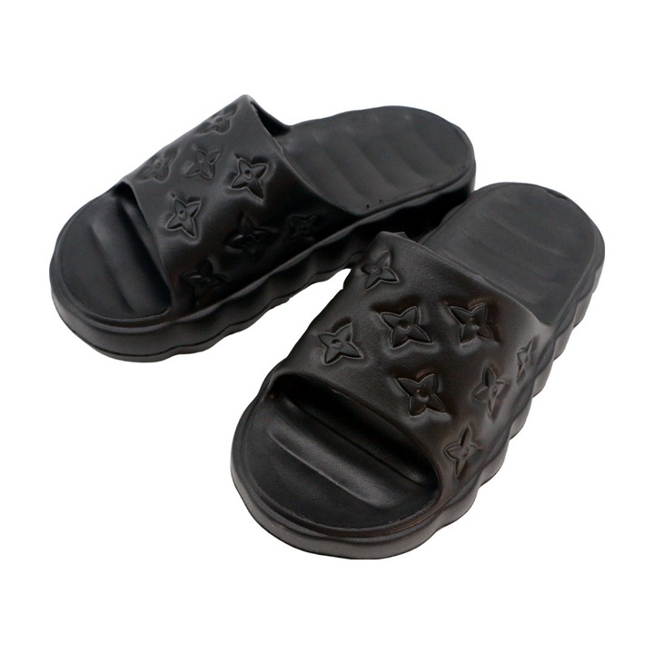 Papuci cu platforma, de dama, H01, negru, 36