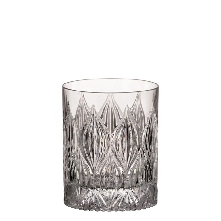 Комплект от 6 чаши за уиски, прозрачни, бохемски кристал, 350 мл, Bohemia Whisky Coll. Лук