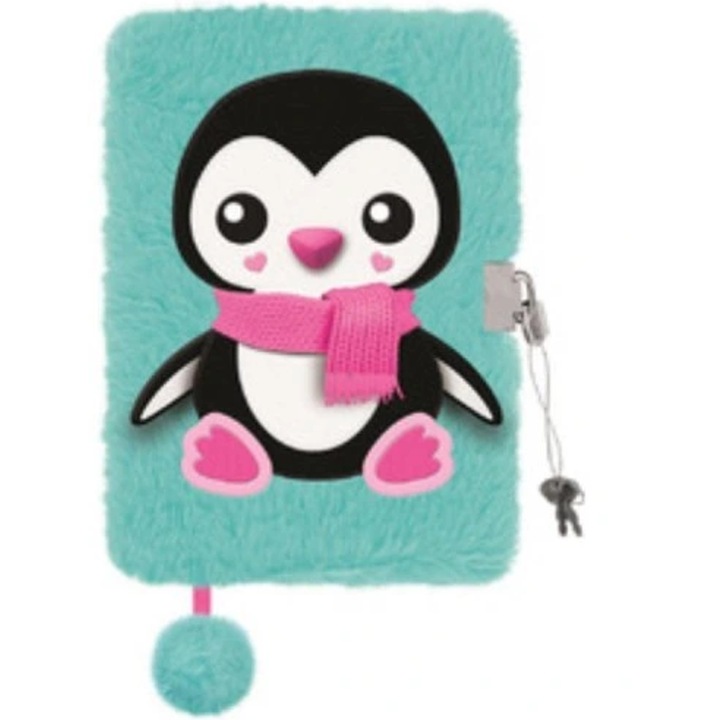Дневник с ключалка, плюш, St.Majewski, My Little Friend Penguin A5, 96 стр. Dictando