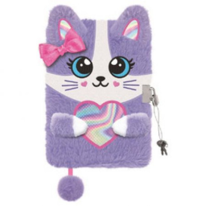 Дневник с ключалка, плюш, St.Majewski, My Little Friend Lovely Cat A5, 96 листа Dictando