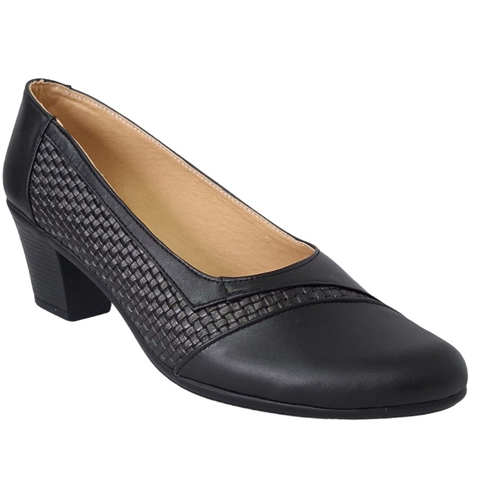 Pantofi dama eleganti, din piele naturala MVS73N, Negru