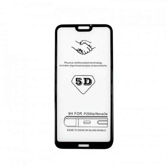 Folie de Protectie, pentru iPhone 15, Tempered Glass 5D, Full Cover, Margini Negre, Transparent