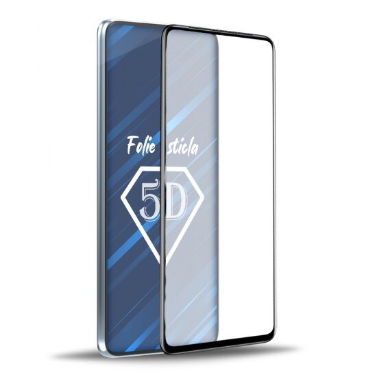 Folie de Protectie, pentru iPhone 15, Tempered Glass 5D, Full Cover, Margini Negre, Transparent