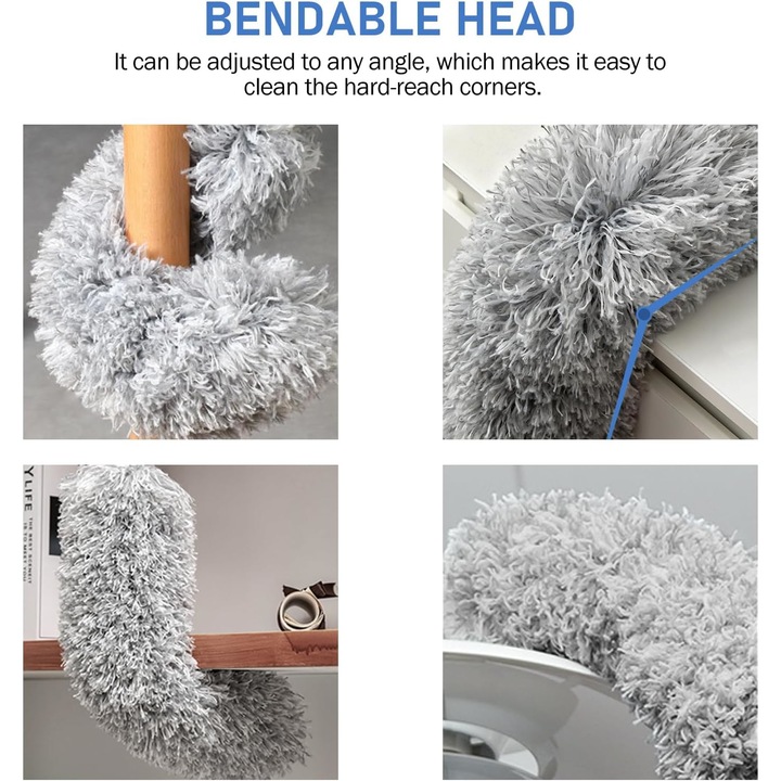 Pamatuf pentru Curatare Praf, Maner Aluminiu Extensibil pana la 280cm, Gri