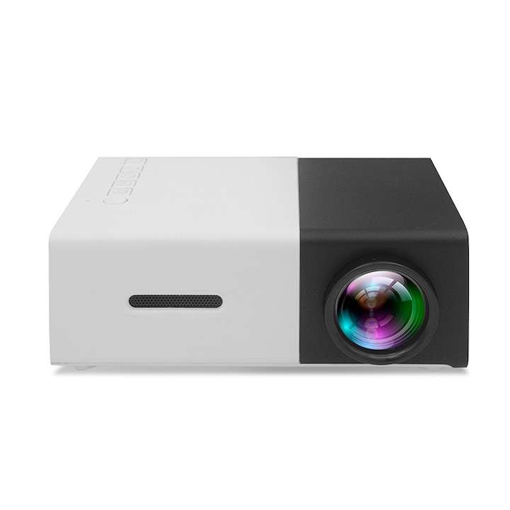 Alb-negru si alb Micro Mini proiector 3D LED Home Office HD 1080P Micro