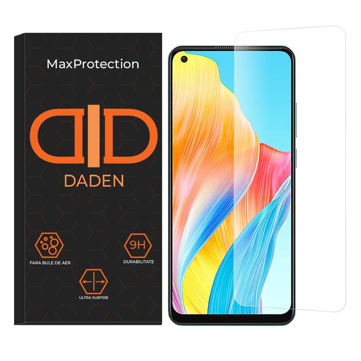 Стъкло фолио за Oppo A78, закалено стъкло 9H, 2.5D, класическо стъкло, 0.33 mm, прозрачно