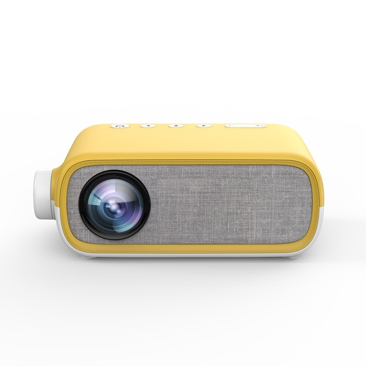 Видеопроектор, HD резолюция 1920x1080P, преносим мини LED, домашно кино, жълт
