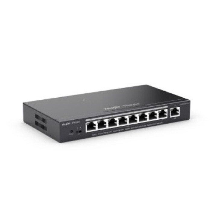 Switch cu management, Ruijie Reyee, RG-ES209GC-P, 9 porturi, Cloud Managed, 8x PoE+, 18 Gbps, 202x108x28mm