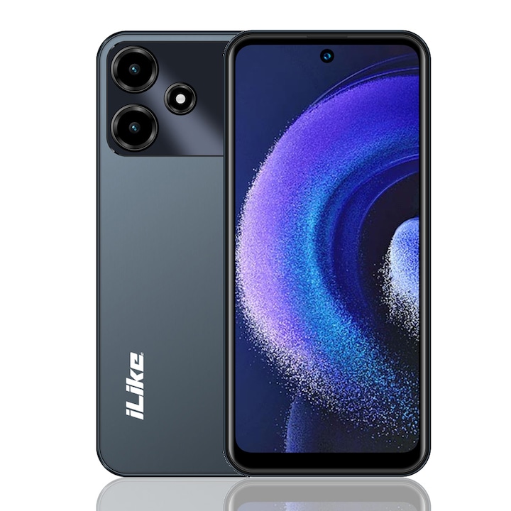ILIKE F Pro мобилен телефон с Android, четириядрен смартфон, с 6,53" IPS дисплей, 3 GB RAM, 32 GB ROM, 1,3 GHz x 4, независима от картата Dual SIM, 4G мрежа, 3800mAh голям капацитет на батерията, черен