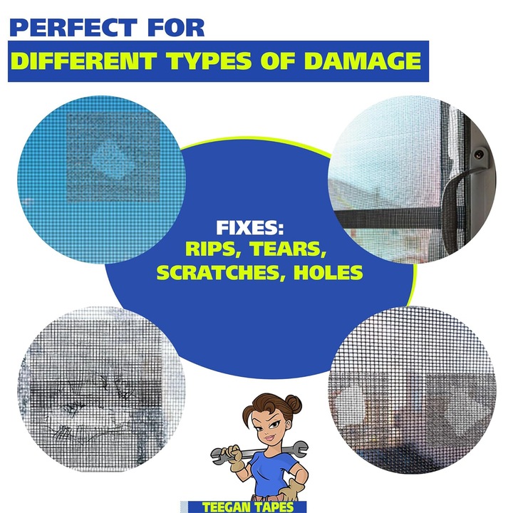 Banda adeziva pentru reparare plasa de tantari, insecte, Axroad Mall, Impermeabil, Aplicare usoara, Rezistent la temperaturi ridicate, Fibra de sticla, 5m*5cm, Negru