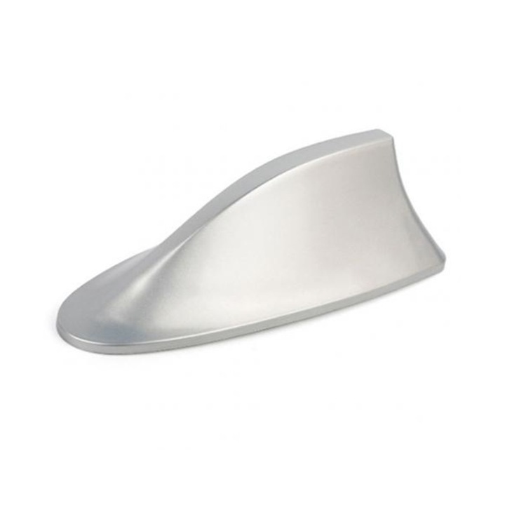 Декоративна автомобилна антена Shark Tail с функция FM-AM радио антена, 171x75x60 мм, универсална, сребристо/сребристо/светло сиво