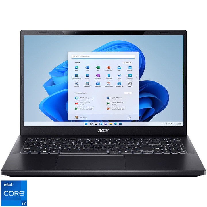 Laptop Gaming Acer Aspire 3D 15 A3D15-71GM-79WY cu procesor Intel® Core® i7-13620H pana la 4.9GHz, 15,6'', 3D UHD, IPS, 32GB DDR5, 1TB SSD, NVIDIA® GeForce RTX™ 4050 6GB GDDR6, Windows 11 Home, Obsidian Black