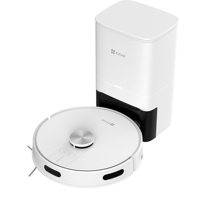 Aspirator Robot EZVIZ RE4 Plus, 0.35l, 24.1V, Autonomie max 240 min, Wi-Fi, Functie Mop, Alb-Negru