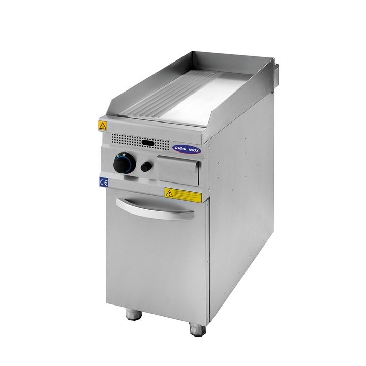 Gratar pe gaz cu placa neteda si striata Ideal Inox Linia 930