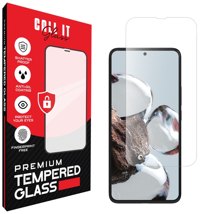 Call It Glass™ védőfólia Xiaomi Mi 12T-hez, prémium típus, rendkívül átlátszó, teljes telepítési készlet, törésgátló, ütésálló, rugalmas és kemény, teljes kijelző, fekete képernyőzár nélkül – átlátszó üveg