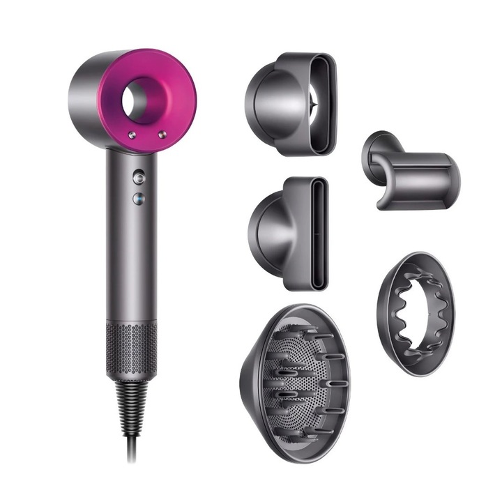 Професионален сешоар, цифров мотор 1600 W, 5 включени аксесоара, магнитни дюзи, мощна йонизация, 4 температурни нива, 3 нива на скорост, безшумен, подвижен въздушен филтър