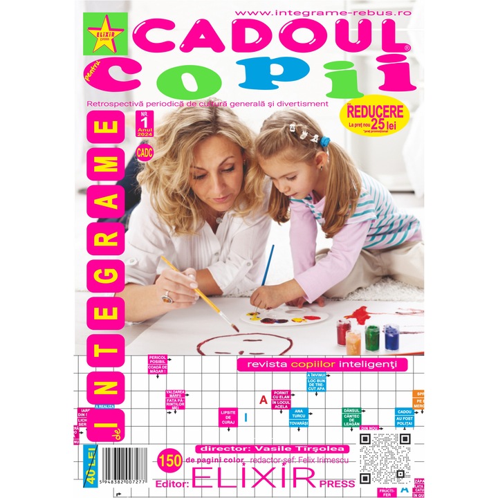 Integrame, Elixir Press, Cadoul de integrame pentru copii 1, 150 pagini