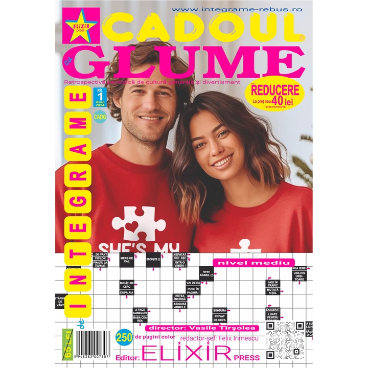Integrame, Elixir Press, Cadoul de integrame cu glume nr. 1, 250 pagini